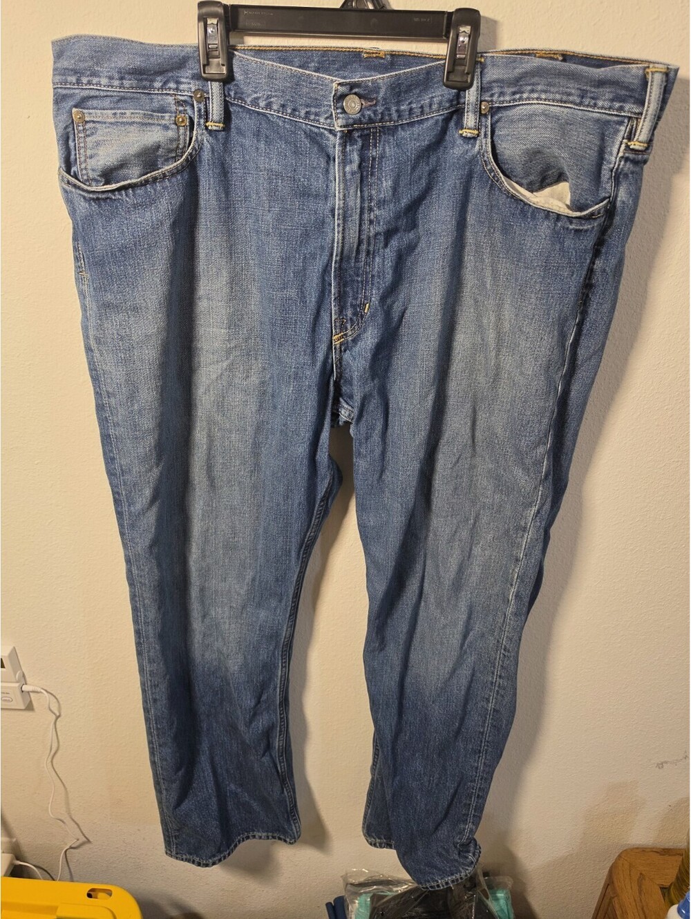 Polo Ralph Lauren Mens Classic Fit 867 Jeans 42x32 Light Wash Denim Straight Leg